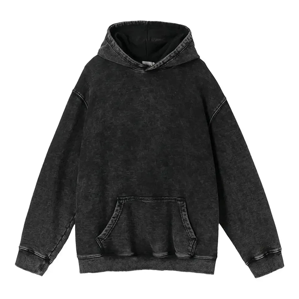 Unisex Cotton Hoodies  Vintage Wash  Harajuku Style