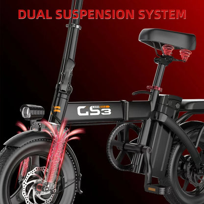 UPlee GS3 Lightweight Folding Electric Bike (500W, 48V)