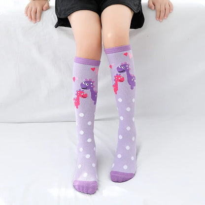 Colorful Embroidered Knee High Socks for Girls