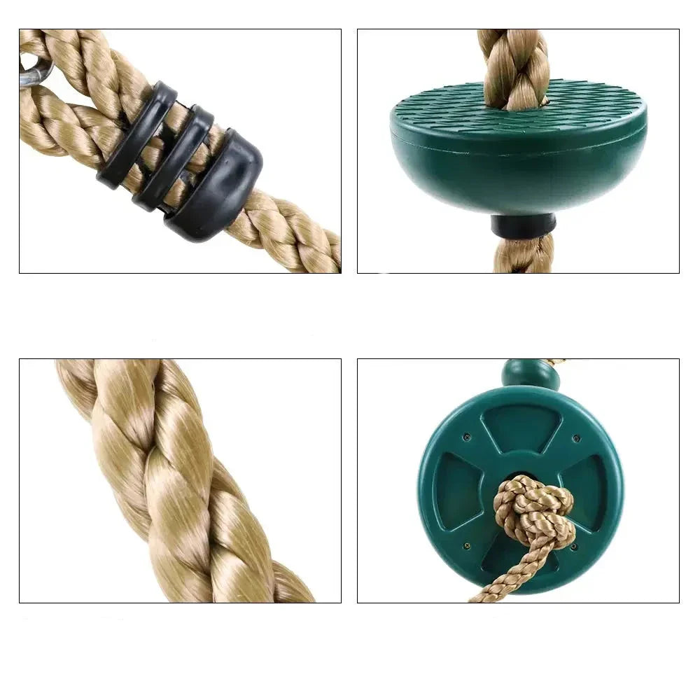 Outdoor Adventure: Swing Set with Climbing Rope for Kids