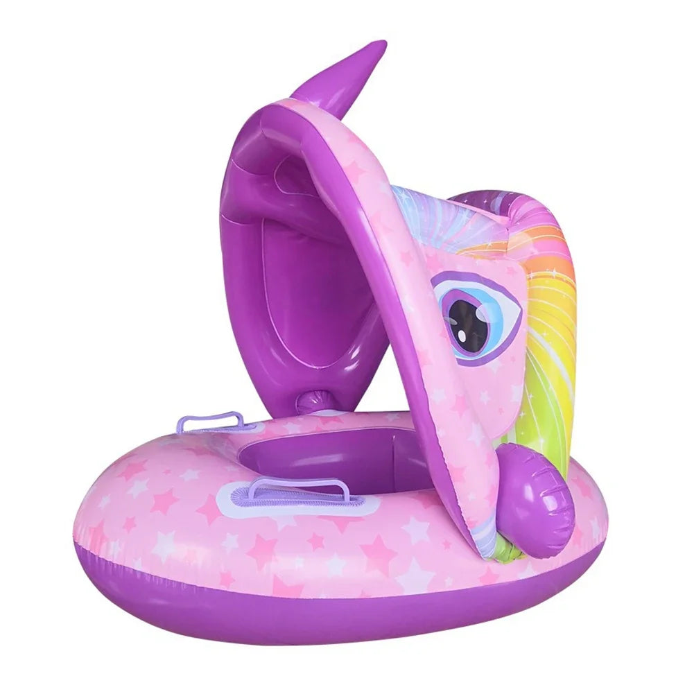 Safe and Sunny Inflatable Baby Swim Seat with Sunshade