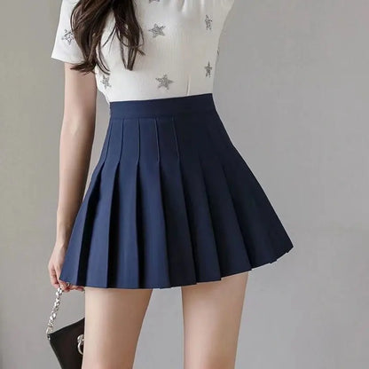 High Waisted A Line Plaid Mini Skirt