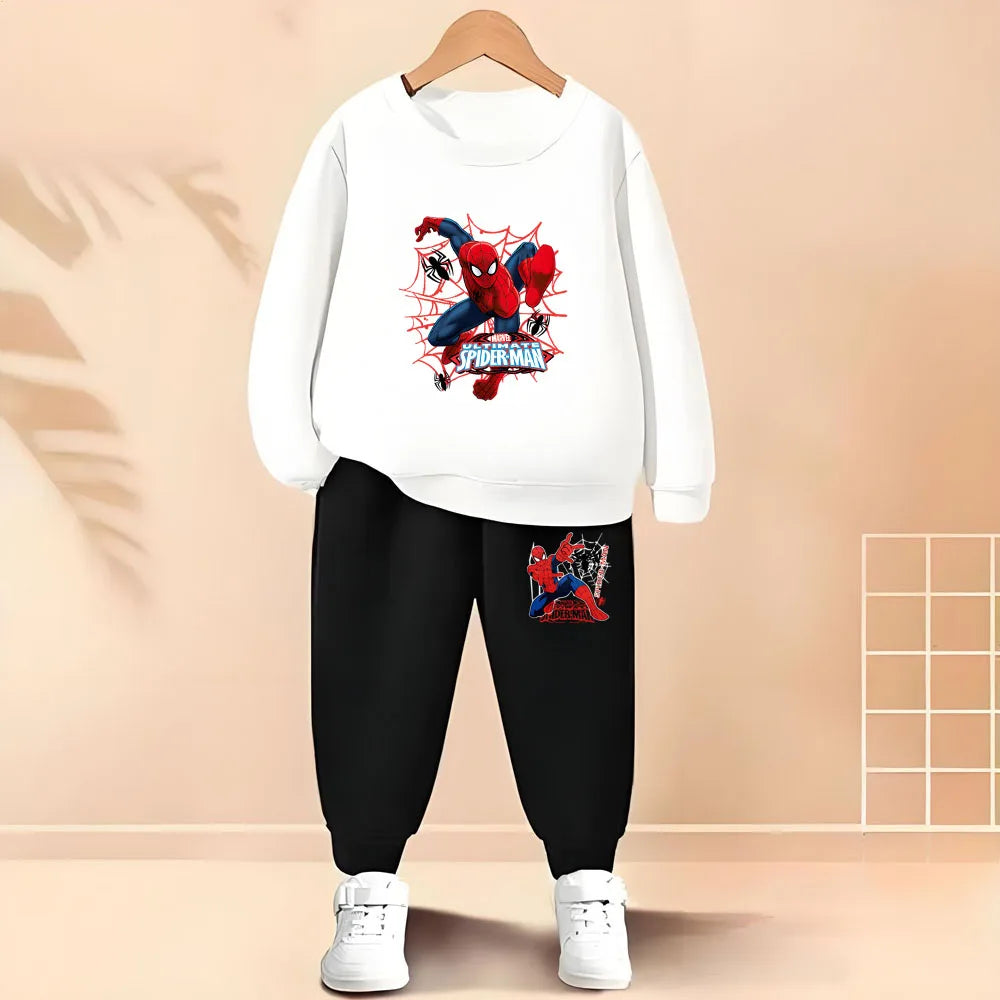 Kids Cartoon Pullover & Sweatpants Set for Spring/Fall