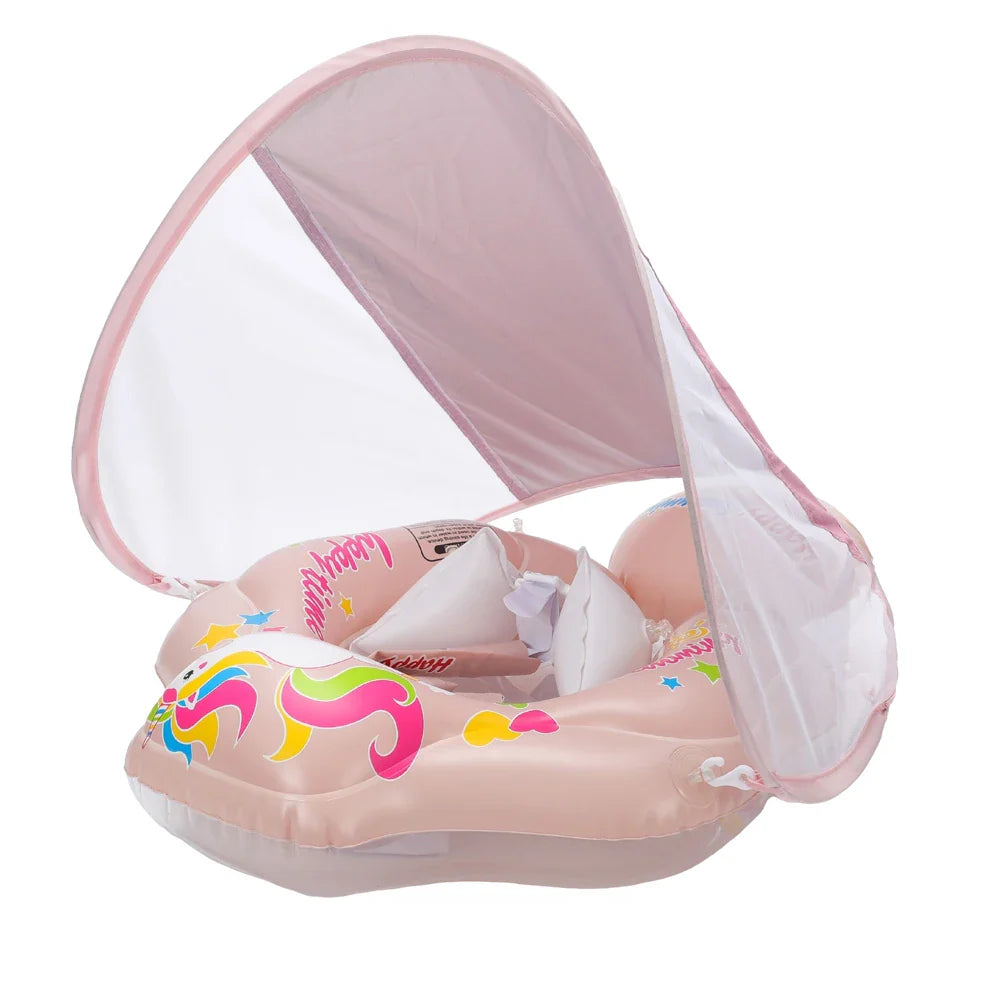 Toddler Swim Ring Shade Baby Swimming Pool Float Inflatable