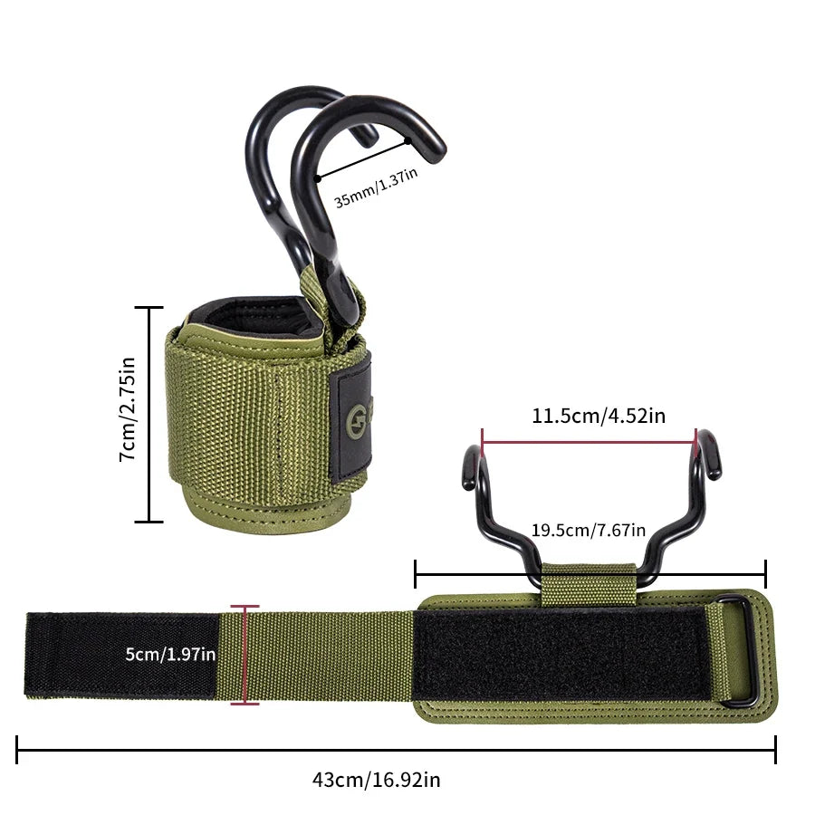 Weight Lifting Hooks with Wrist Wraps Gym Grip Straps