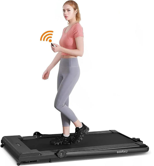 2-in-1 Folding Treadmill with Pad Compact and Convenient Workout