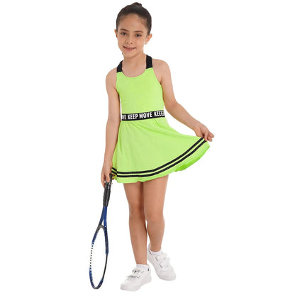 Girls' A-Line Tennis Dress with Criss Cross Straps