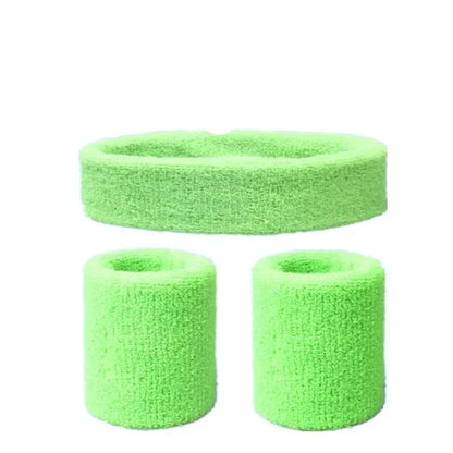 Cotton Sweatband Bundle Headband and Wristbands