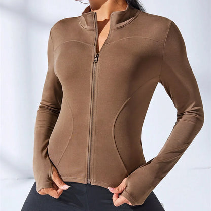 Women's Slim  Fit Zip Up Workout Jacket