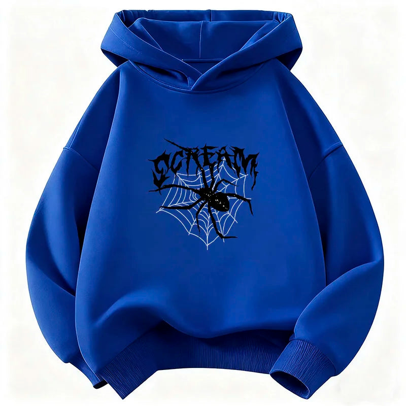Vintage Spider Hip-Hop Hoodie for Kids
