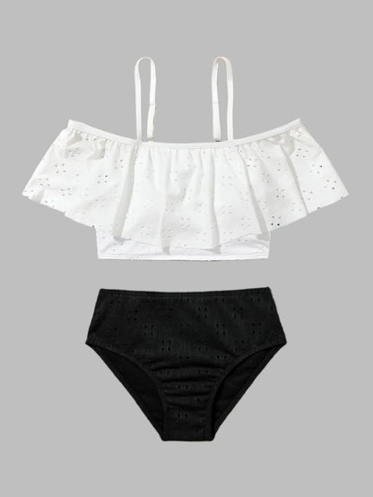Kids' Swimwear Two Piece  Ruffle  Colorful