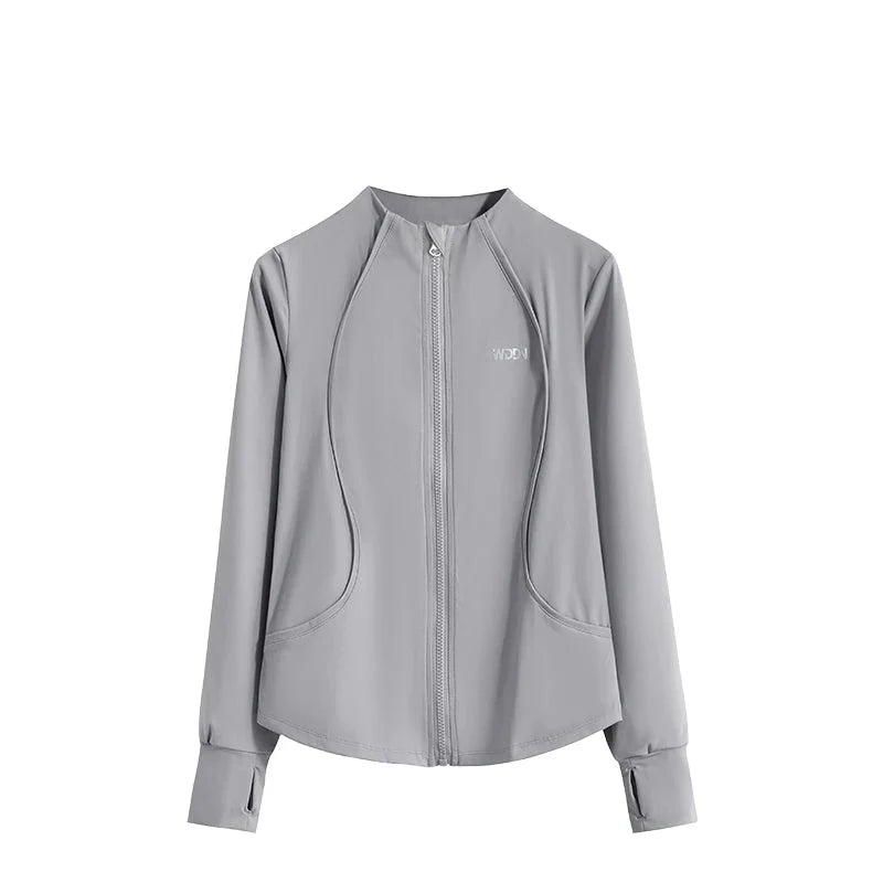 Slim Fit Yoga Long Sleeve Workout Top with Thumb Holes