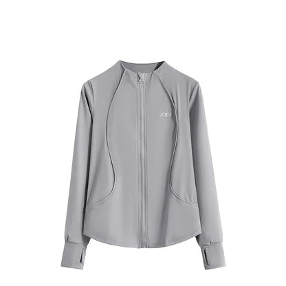 Slim Fit Yoga Long Sleeve Workout Top with Thumb Holes