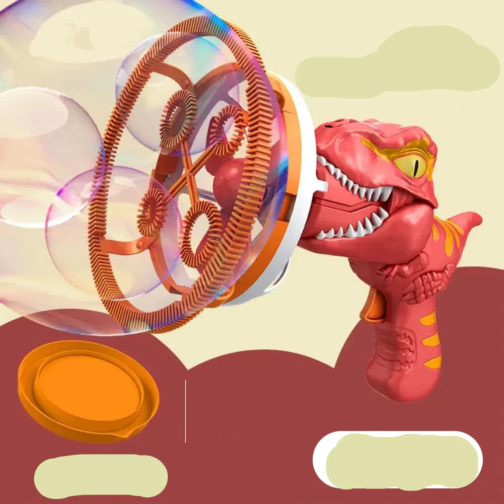 2-in-1 Electric Bubble Gun Toy  Dinosaur Bubble Machine for Kids