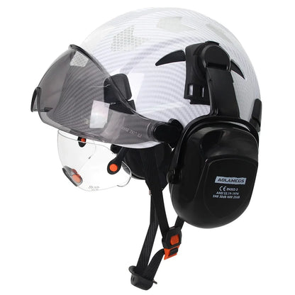 Construction Safety Helmet: Integrated Visor & Earmuffs