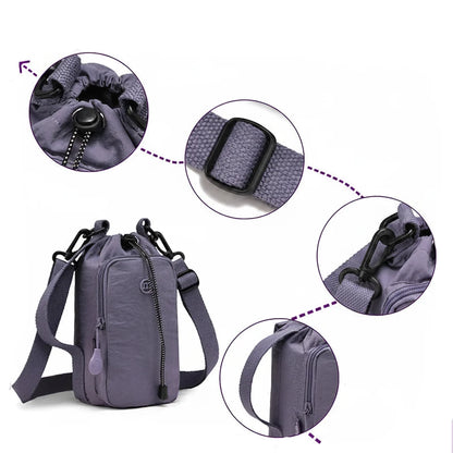 Portable Water Bottle Carrier with Phone Pocket & Strap