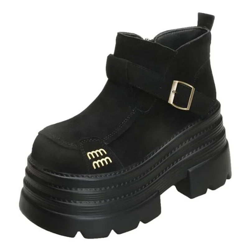 Suede Platform Ankle Boots  Women's Fashion  Punk Style