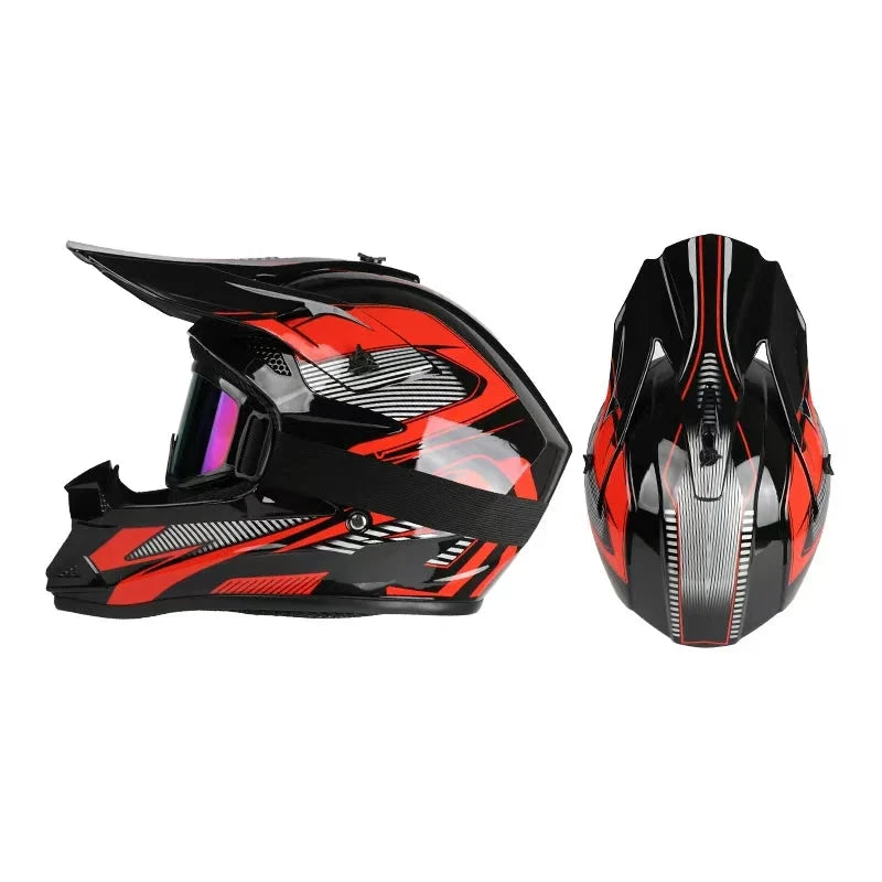 Full Face Off-Road Motorcycle Helmet with Goggles