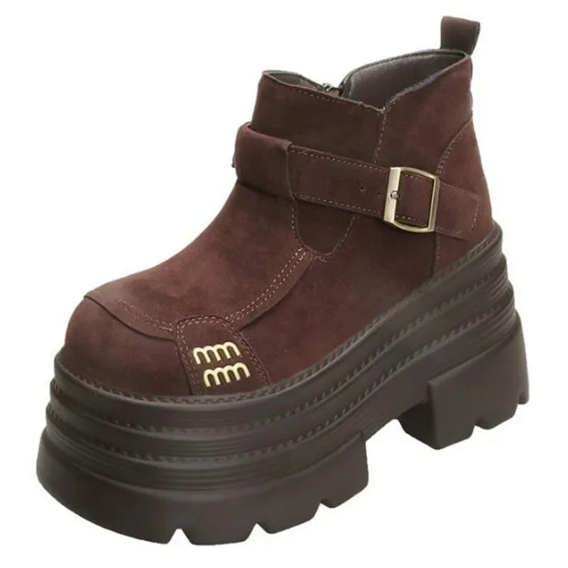Suede Platform Ankle Boots  Women's Fashion  Punk Style