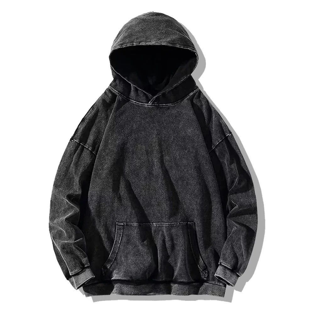 Unisex Cotton Hoodies  Vintage Wash  Harajuku Style