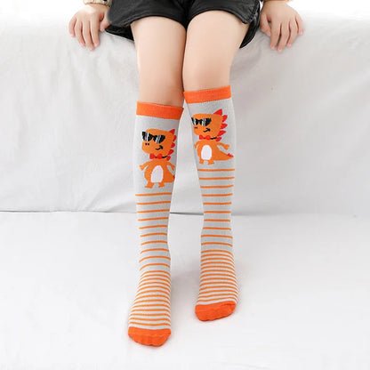 Colorful Embroidered Knee High Socks for Girls