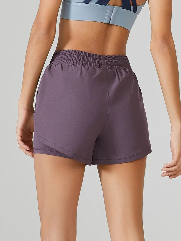 Women's 2-in-1 Running Shorts with Pockets Breathable Yoga