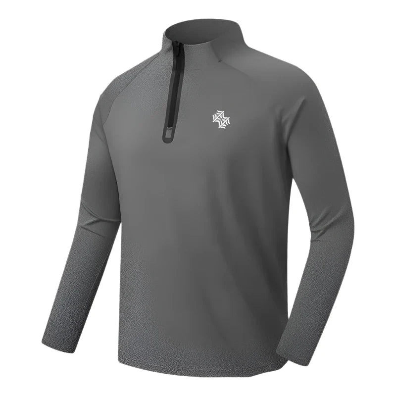 Long Sleeve Performance Polo Shirt for Men  Breathable  Comfortable