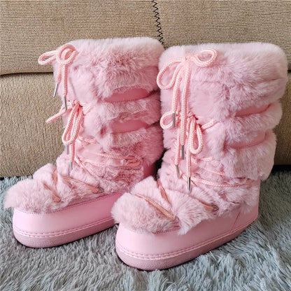 Stay Warm in Style  Y2K Fur Boots