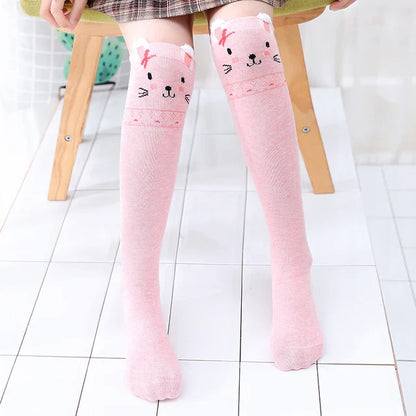 Colorful Embroidered Knee High Socks for Girls