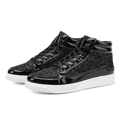 Hip Hop Inspired High Top Sneakers with Mirrors