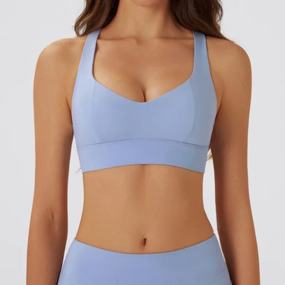 High-Support Push-Up Halter Yoga Bra Top