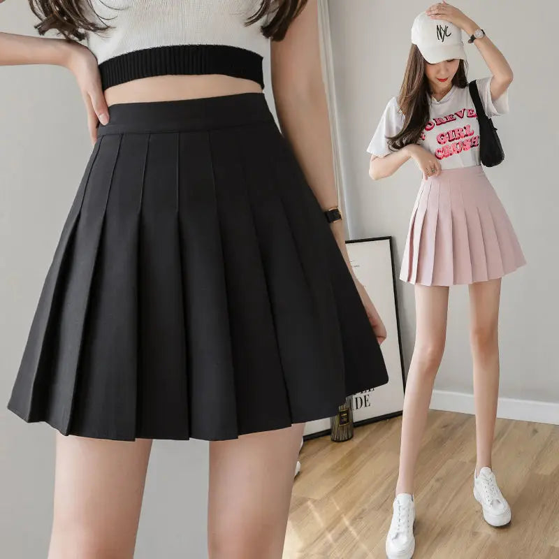 High Waisted A Line Plaid Mini Skirt