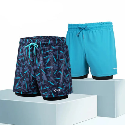 Men’s 2-in-1 Swim Trunks Compression Liner & Quick Dry