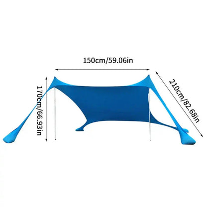 Windproof  UPF50+ Beach Canopy with Tents