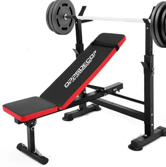 600lb Capacity 6-in-1 Weight Bench with Squat Rack