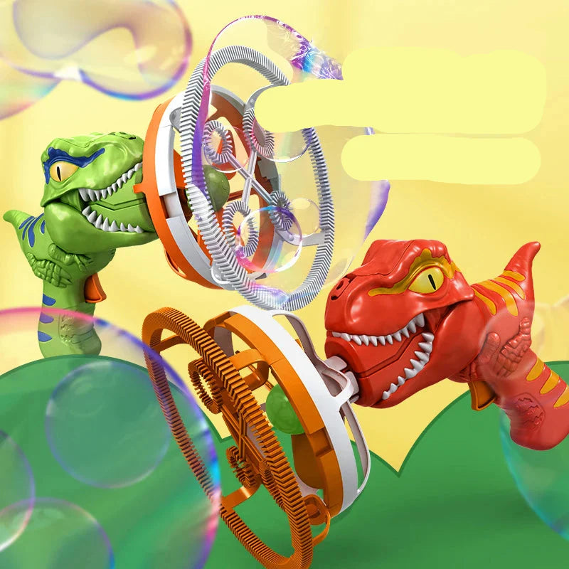 2-in-1 Electric Bubble Gun Toy  Dinosaur Bubble Machine for Kids