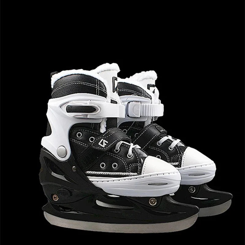 Adjustable Inline Skates with Ice Skating Shoe Design