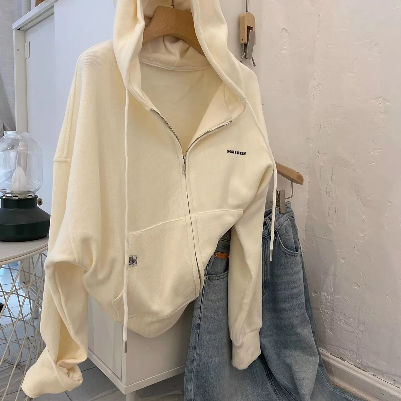 Chic Letter Embroidery Hoodie