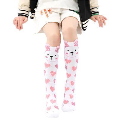 Colorful Embroidered Knee High Socks for Girls