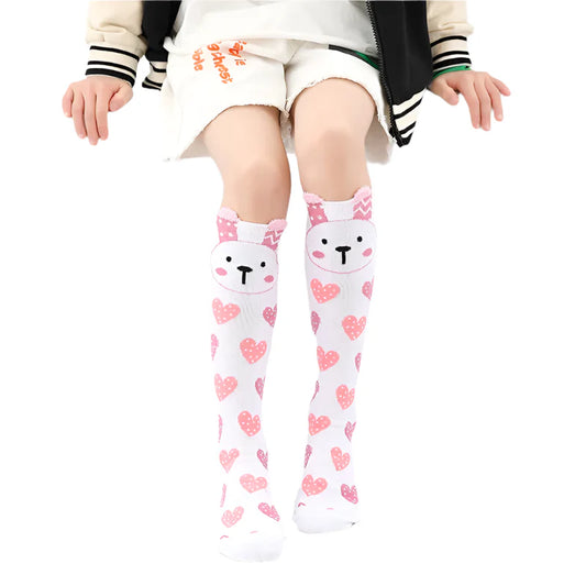 Colorful Embroidered Knee High Socks for Girls