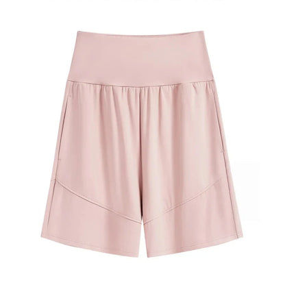 Women's High-Waisted Long Yoga Shorts with Pockets