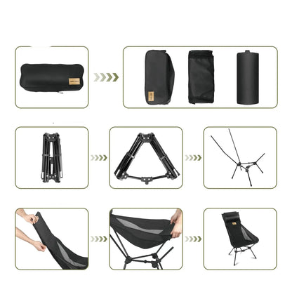 Compact Camping Chair with Headrest