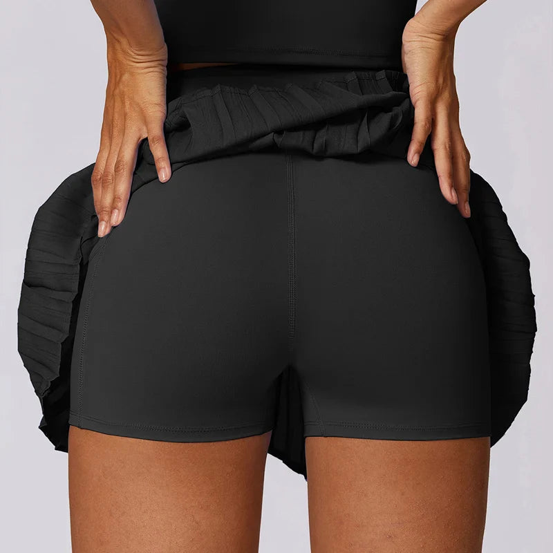 Versatile Tennis Skirts High Waisted  Pleated  Pockets  Tummy Control