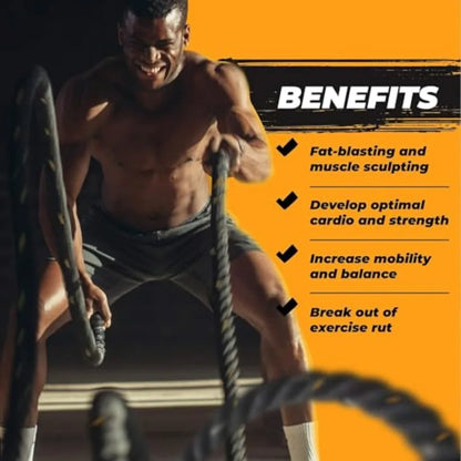 Battle Ropes with Protective Sleeve Home Gym Strength Training