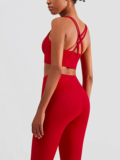 Yoga Workout Set Push Up Bra Leggings
