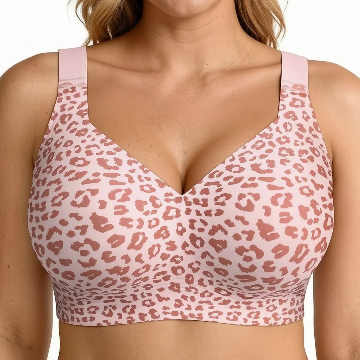 Women's Leopard Wireless Bralette: Full Coverage & Lift
