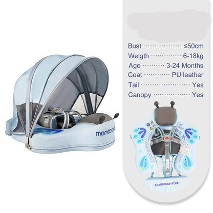 Float 2 Canopy & Chest Support for Safe & Fun Baby Swimming
