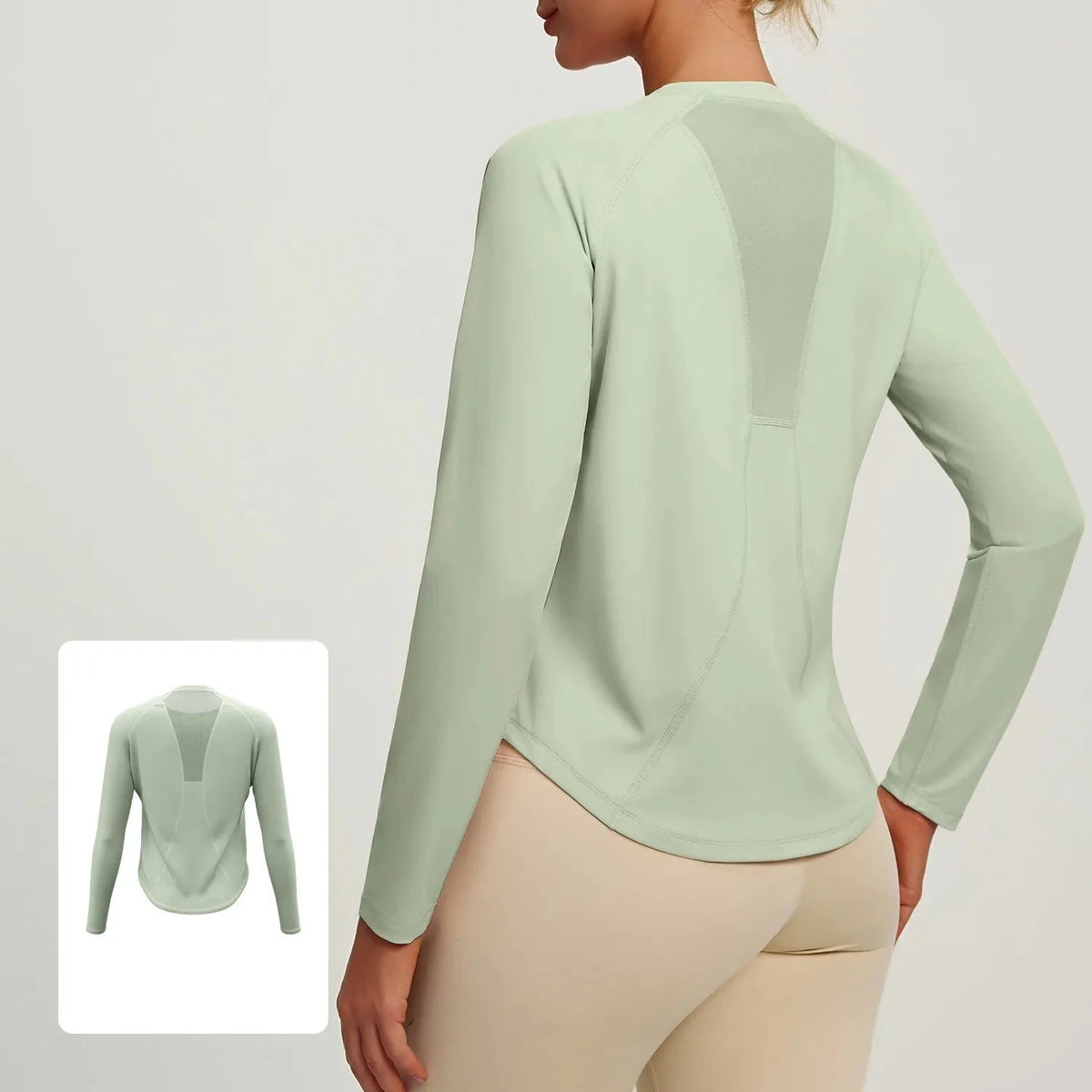 Mesh Yoga Long Sleeve Breathable Summer Sports Tee