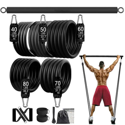 300lb Resistance Bands with Dumbbell Harness