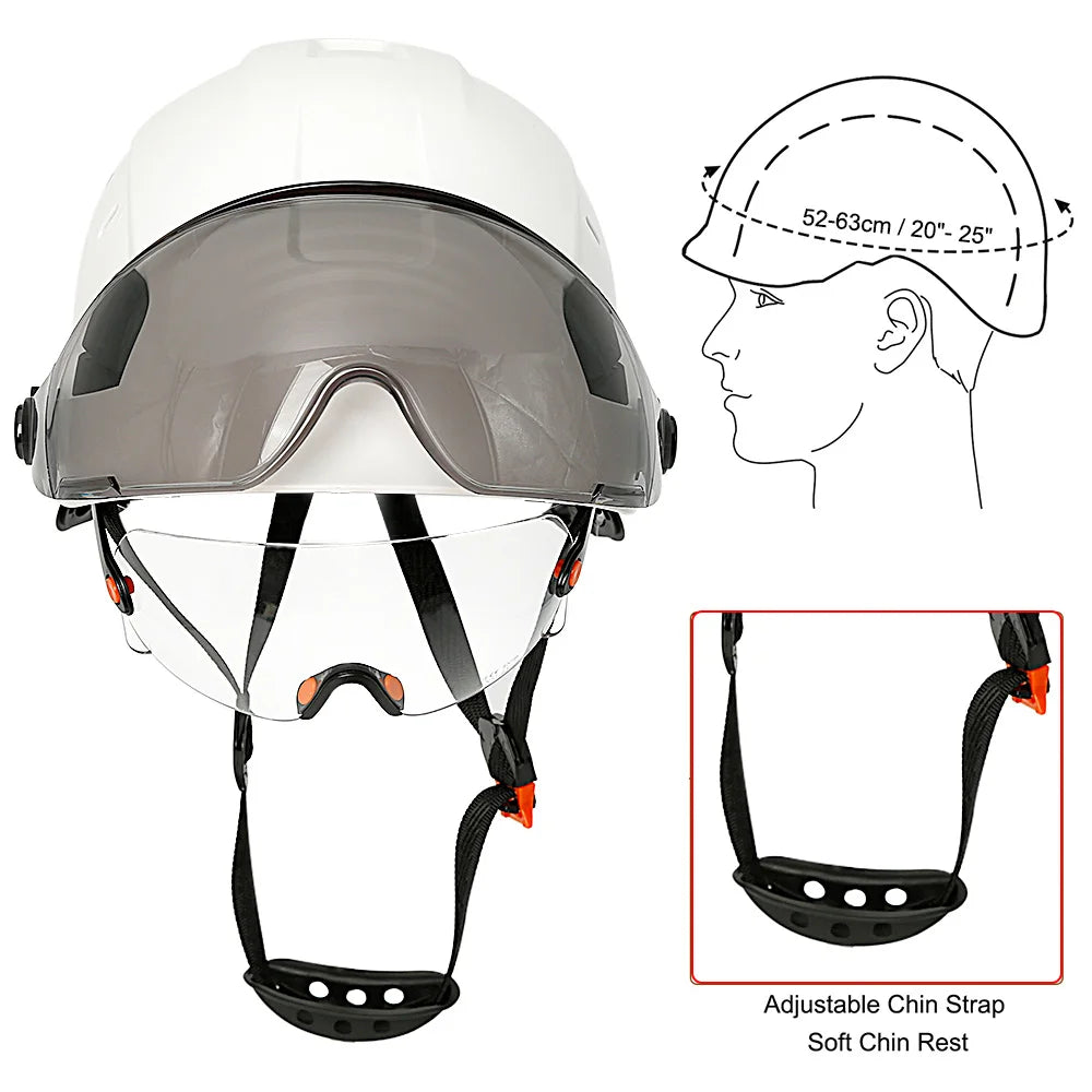 Construction Safety Helmet: Integrated Visor & Earmuffs